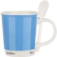 Mug blu 400 ml con cucchiaino