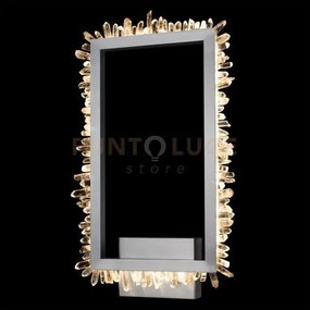 Lampada da parete rettangolare quartz halo, nichel satinato, led 14...