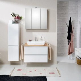 Mobile da bagno sotto lavabo Balu bianco/rovere L 75 x H 90 x P 48 cm, lavabo non incluso