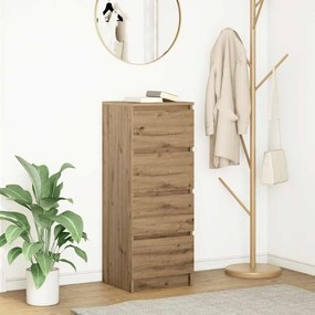 Credenza Rovere Artigianale 37,5x35x99 Cm İn Legno Multistrato /