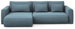 Divano angolare azzurro allungabile/con contenitore (con penisola a sinistra/con chaise lounge) Kapua – Makamii