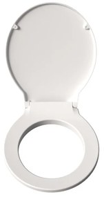 Copriwater Ergo tondo dedicato per serie sanitari con chiusura rallentata sganciabile in duroplast bianco lucido