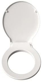 Copriwater Ergo tondo dedicato per serie sanitari con chiusura rallentata sganciabile in duroplast bianco lucido