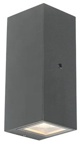 Applique da parete grigia 2 luci IP44 con sensore crepuscolare - Baleno