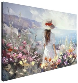 Quadro con elementi dipinti a mano 100x70 cm Amelia - Styler