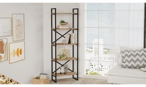 Scaffale in rovere nero/naturale 58x175 cm Dusan - Marckeric