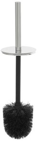 Portascopino tondo in acciaio inox con setole nere e secchio estraibile