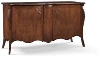 Madia credenza in legno 2 porte sagomata intagliata arte povera l.165 p.52 h.88