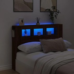 Testiera Led Rovere Marrone 140x18,5x103,5 Cm Legno Multistrato /
