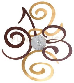 Orologio da parete sinuoso filomena bronzo e oro in ferro 80x93mh