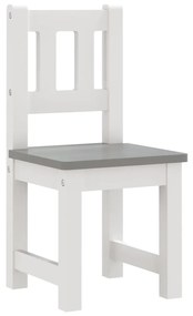 Set tavolo e sedie per bambini 4 pezzi bianco e grigio in mdf