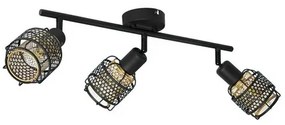 Eudoria 3 Plafoniera Black/Gold - Lindby