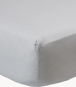 Lenzuolo con angoli in raso di cotone Pearl Grey