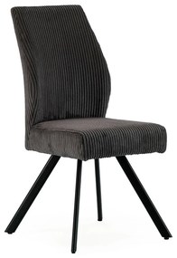 Set di 2 sedie da pranzo in velluto a coste grigio scuro Anibal - Marckeric