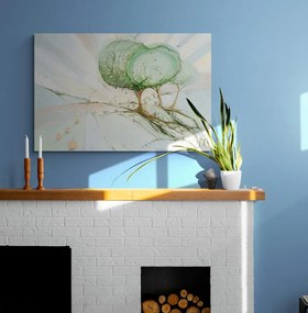 Quadro su tela – Alberi su campo pastello