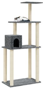 Albero per gatti con tiragraffi in sisal grigio scuro 147 cm