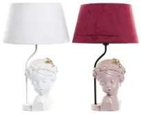 Lampada da tavolo DKD Home Decor Rosso Resina Rosa chiaro 220 V 50 W 30 x 30 x 49 cm (2 Unità)