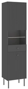 Vetrina VIENNA 2D Antracite/Nero - MOBILE 1 ANTA SCANALATA