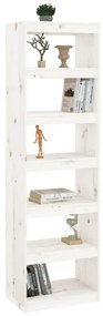 Libreria/divisorio bianco 60x30x199,5 cm legno massello di pino