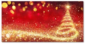 Quadro acrilico Albero di Natale astratto Natale Inverno 100x50 cm
