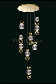 Sospensione brillante, oro lucido led 40 watt, 3000 k , 4680 lumen,...