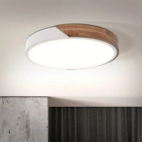 Brilagi - Lampada dimmerabile PILANA LED/48W/230V rovere/bianco Ø 40 cm + telecomando