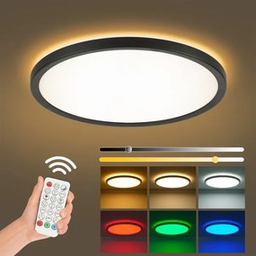 Brilagi - Lampada LED RGB dimmerabile ULTRA SLIM 18W 230V Ø30 cm nera+DO