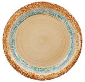 Piatto frutta ceramica 19 cm arancione e azzurro Mirage