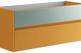 Mobile da bagno sotto lavabo Niwa beige laccato opaco L 119.5 x H 50 x P 45.5 cm 2 cassetti, lavabo non incluso