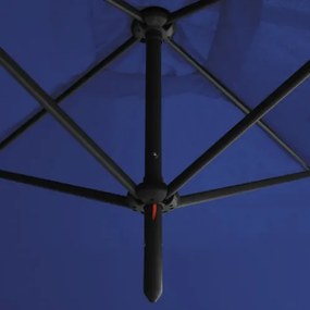 Ombrellone Doppio con Palo in Acciaio Azzurro 600x300 cm