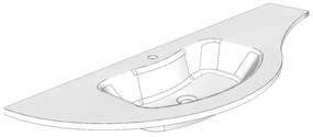 Lavabo a incasso rettangolare Jolly in resina bianco