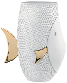 Bongelli preziosi Vaso alto a forma di pesce dal design moderno h 30 cm BIANCO ORO