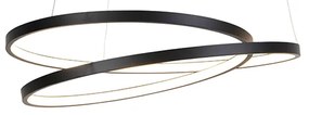 Lampada a sospensione a LED dimmerabile di design nero da 55 cm - ROWAN