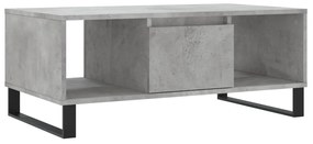 Tavolino salotto grigio cemento 90x50x36,5 cm legno multistrato