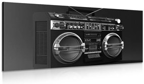 Stampa su tela – Radio disco anni '90 in bianco e nero