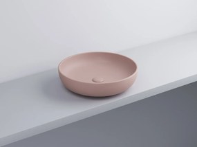 Cielo Shui Lavabo 45 cm tondo da appoggio senza troppo pieno in ceramica cipria