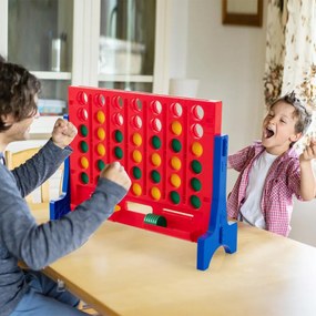 Costway Gioco da tavolo o da parete 4-in-linea gigante, Set da gioco con sacca da trasporto e 42 pedine per adulti e bambini 2 Colori
