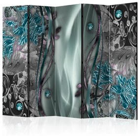 Paravento  Floral Curtain (Turquoise) II [Room Dividers]  Colore ---, Dimensioni e Misure 225x172