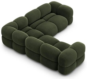 Divano angolare verde con rivestimento in velluto Loretto – Cosmopolitan Design