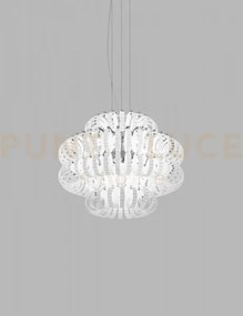 Ecos sospensione 60c bianco rigadin cromo lucido 4 luci attacco e27