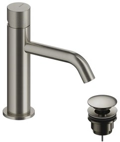 Rubinetto per lavabo a canna bassa Loop K nichel spazzolato in ottone SANYCCES