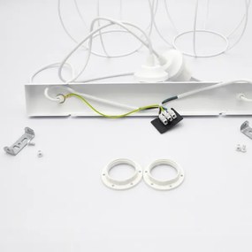 Lampadario a sospensione per bambini STARS 2xE27/15W/230V giallo/bianco