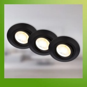 Briloner 7586035 - Set da 3 plafoniere LED per bagno KLIRA 1xLED/4,9W/230V IP23 nero