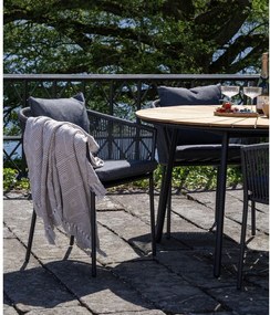 Sedia da esterno grigio scuro in metallo/in imbottito Salerno – House Nordic