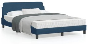 Giroletto Con Testiera Senza Materasso Blu 140x190 Cm Tessuto /
