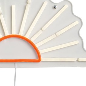 Lampada da parete al neon Sunset, bianco caldo e arancione, LED inclusi