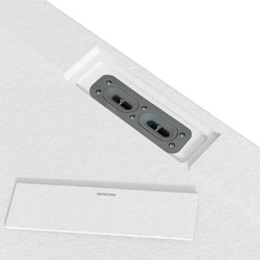Piatto doccia SANYCCES in resina Siena bianco L 80 x L 100 cm opaco effetto pietra