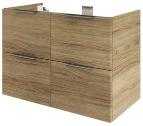 Mobile da bagno sotto lavabo Neo lucido L 90 x H 64 x P 48 cm 4 cassetti, lavabo non incluso