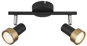 Globo 57917-2G - Faretto  MASON 2xGU10/25W/230V nero/oro