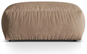 Poggiapiedi componibile marrone chiaro con rivestimento in velluto Martina – Micadoni